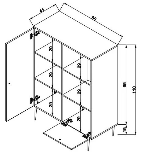 Hazeran Oak szekrény