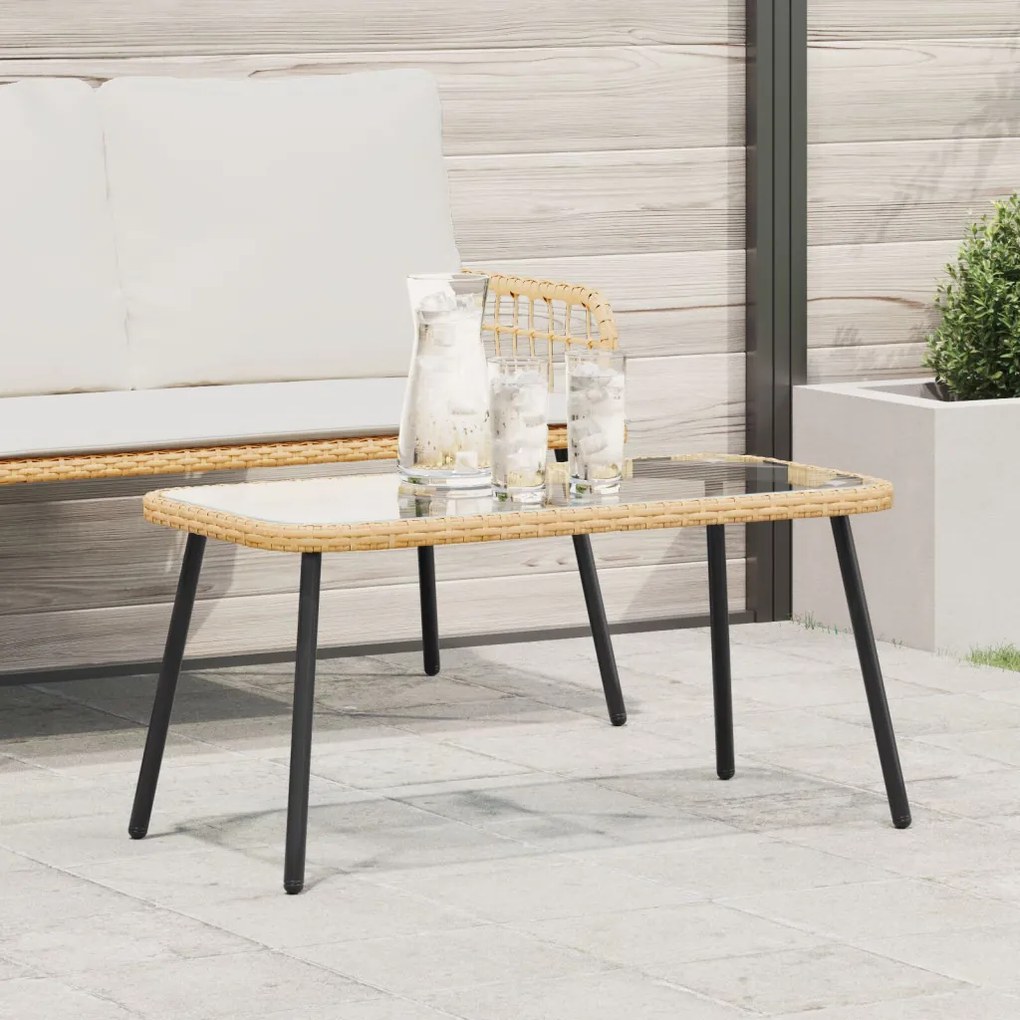 Dohányzóasztal Természetes 90 x 45 x 42 cm Polirattan