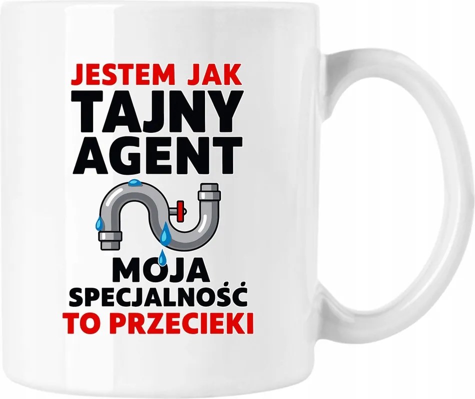 Szivárgás ügynök bögre vízvezeték szerelő fehér 330ml