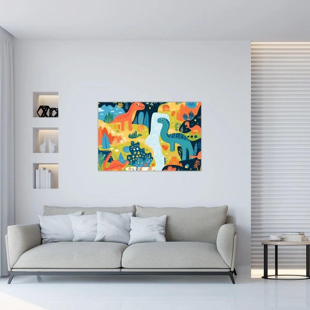 Kép - Vidám dinoszauruszok (90x60 cm)