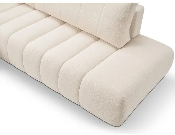 DESIO balos L-alakú sarokgarnitúra, ággyá nyitható és ágyneműtartós, bézs