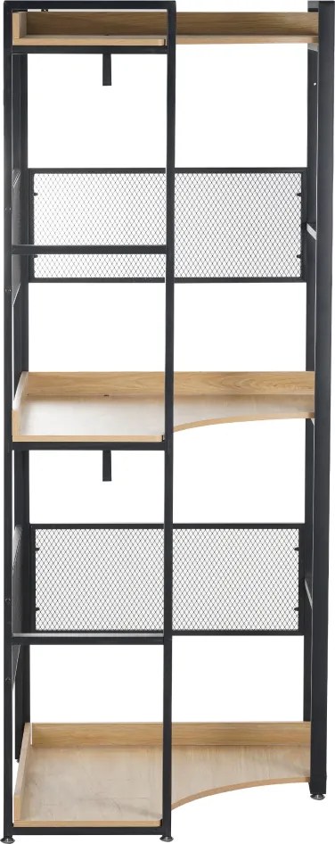 Sarokállvány polccal, tölgy/fekete, KILOS NEW TYP 5