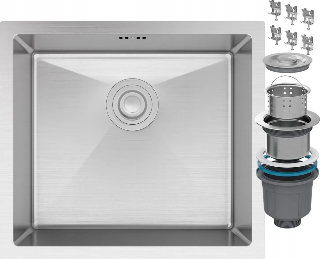 Függesztett Mosogató Acél Egykamrás Króm BARI49