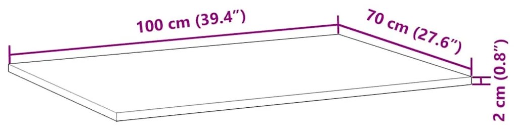olajbevonatú tömör akácfa íróasztallap 100 x 70 x 2 cm