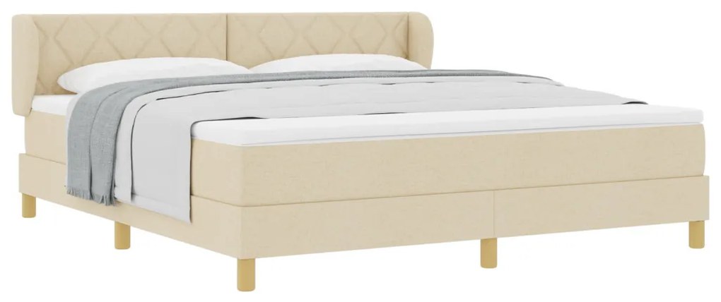 Boxspring Ágy Matraccal - Krém - 180x200 cm - Szövet