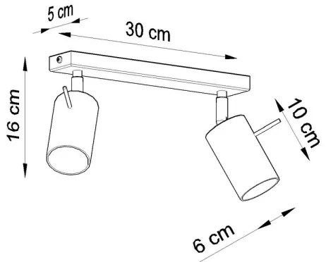 Sollux SL.0092 - Spotlámpa RING 2 2xGU10/10W/230V fekete