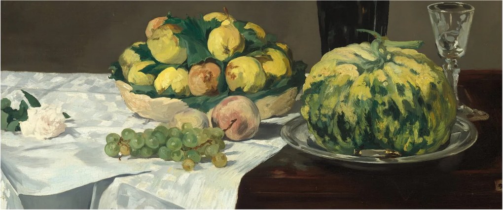 Kép - Edouard Manet, Still Life with Melon and Peaches, reprodukciók (120x50 cm)