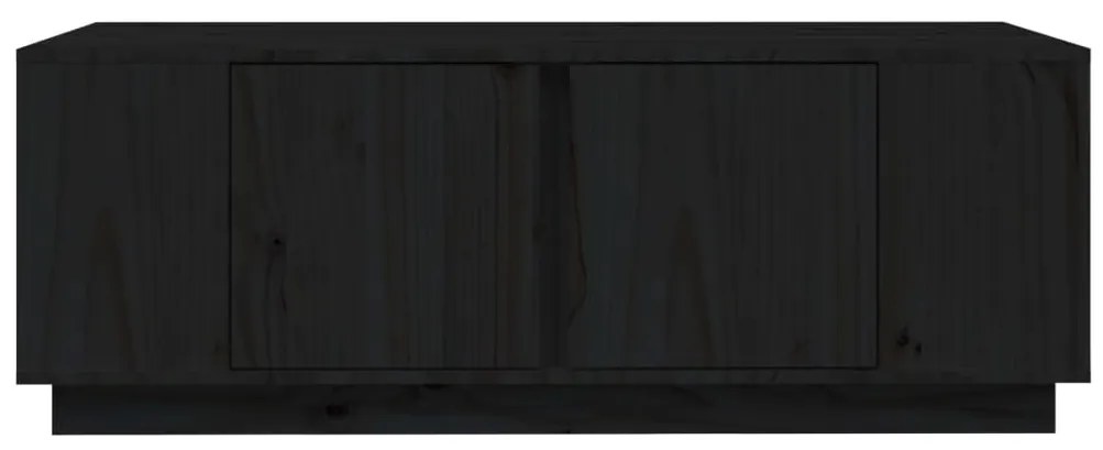 Fekete tömör fenyőfa dohányzóasztal 110x50x40 cm