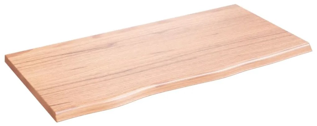 világosbarna kezelt tömör tölgyfa fali polc 80x40x2 cm