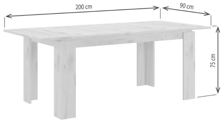 Titan étkezőasztal 160-200 cm nox tölgy