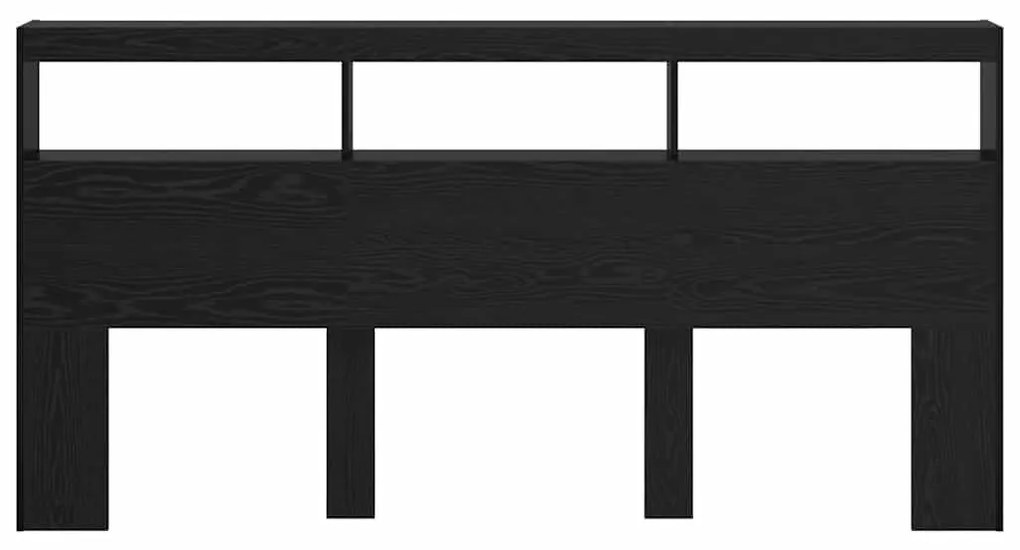 Fejtámla polcokkal Fekete tölgy 200 x 17 x 102 cm Faanyag