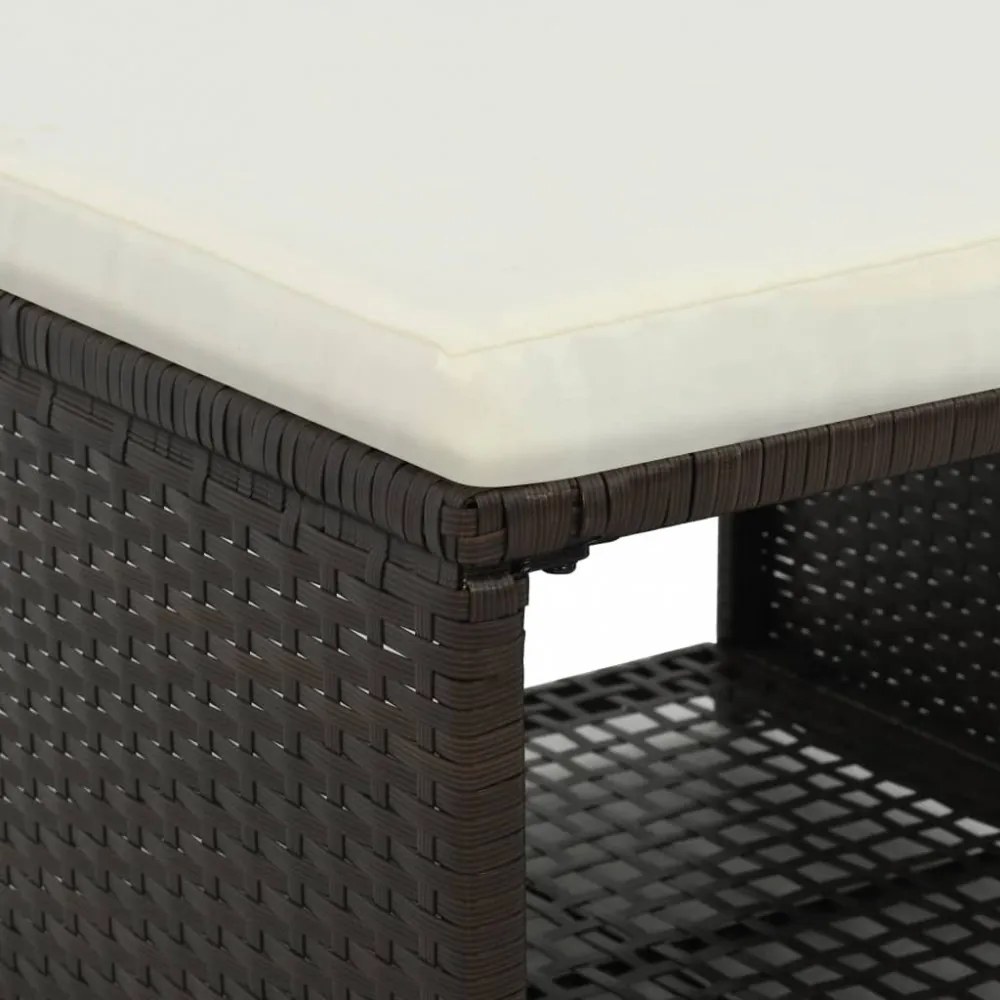 4 részes barna polyrattan kerti társalgó szett