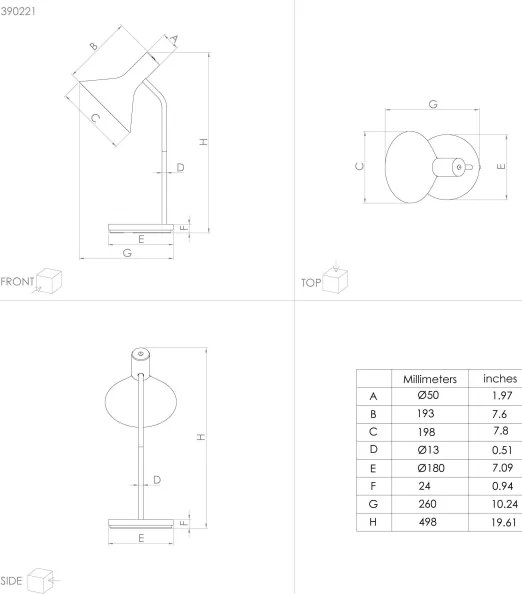 Eglo 390221 - Asztali lámpa MORESCANA 1xE27/28W/230V fekete