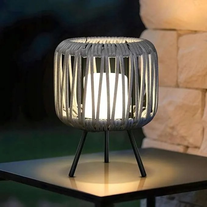 Vezeték nélküli LED-es asztali lámpa Usb töltéssel Rattan vízálló