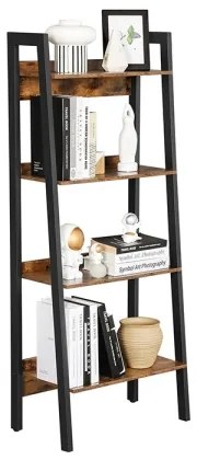 Könyvszekrény NAVARO barna/fekete