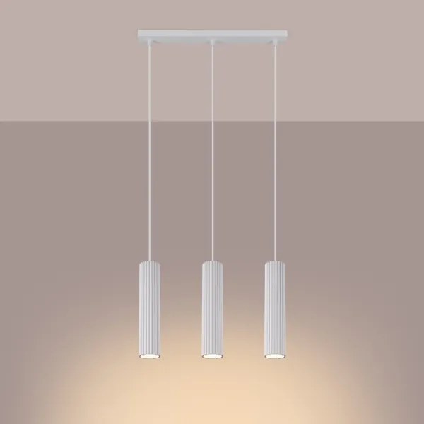 Sollux SL.1537 - Csillár zsinóron KARBON 3xGU10/10W/230V fehér