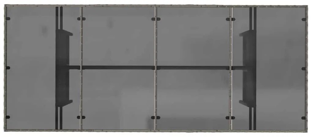 Kert étkező szett 7 pcs Szürke 190 x 80 x 75 cm polirattan