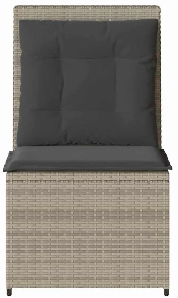 Kerti kanapé párnával Világosszürke Poli rattan