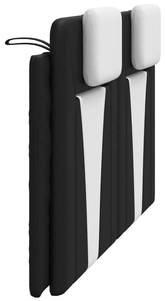 fekete és fehér műbőr fejtámla párna Viana 160 cm