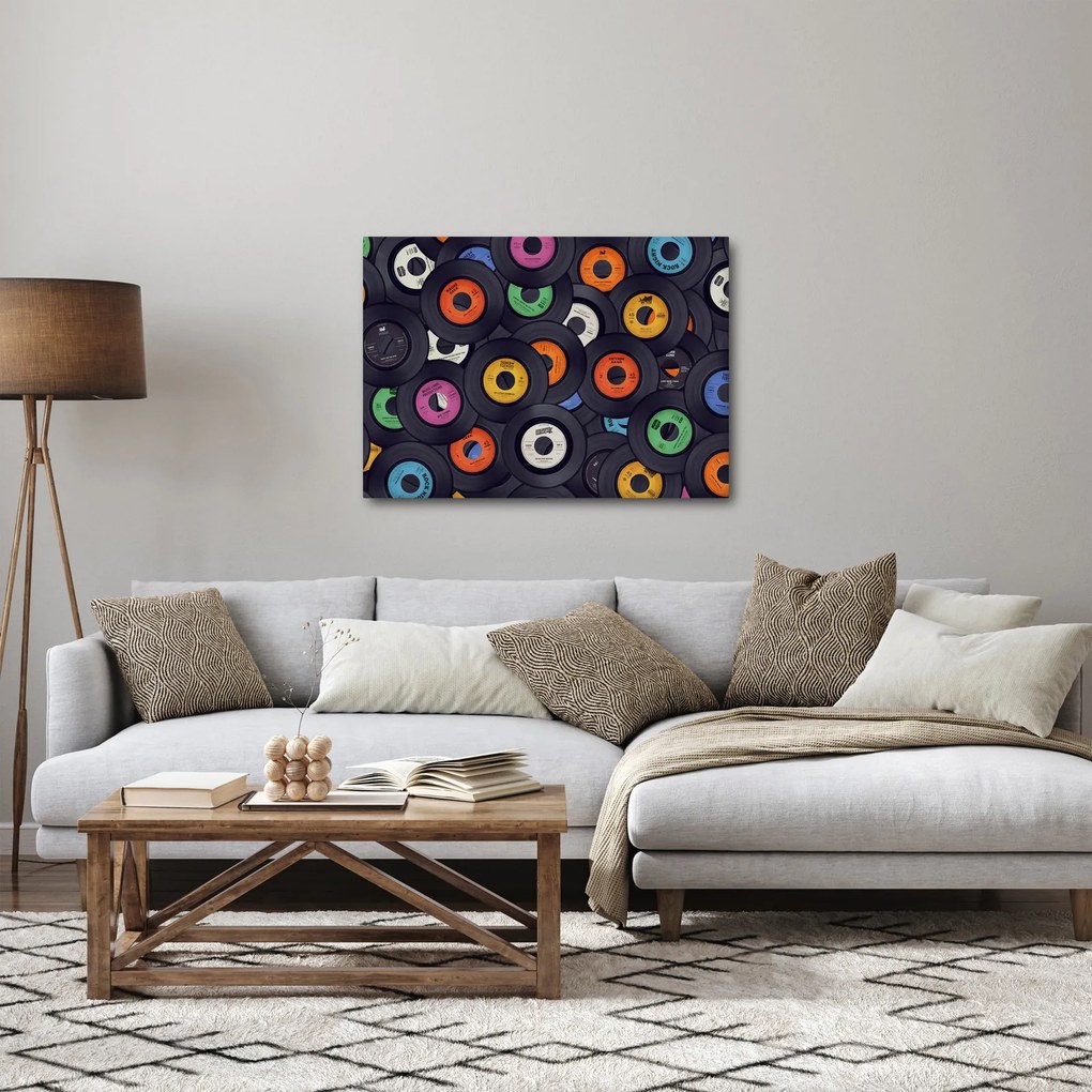 Kép - Zenei gramofonlemezek (70x50 cm)