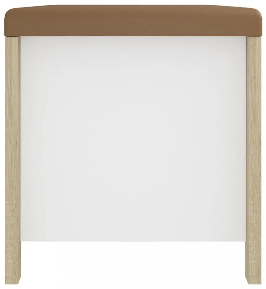 fehér és sonoma tölgy színű tárolódoboz párnával 105x40x45 cm