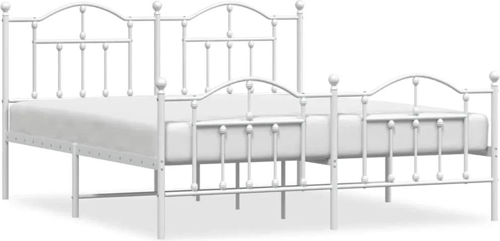 vidaXL fehér fém ágykeret fej- és lábtámlával 183 x 213 cm
