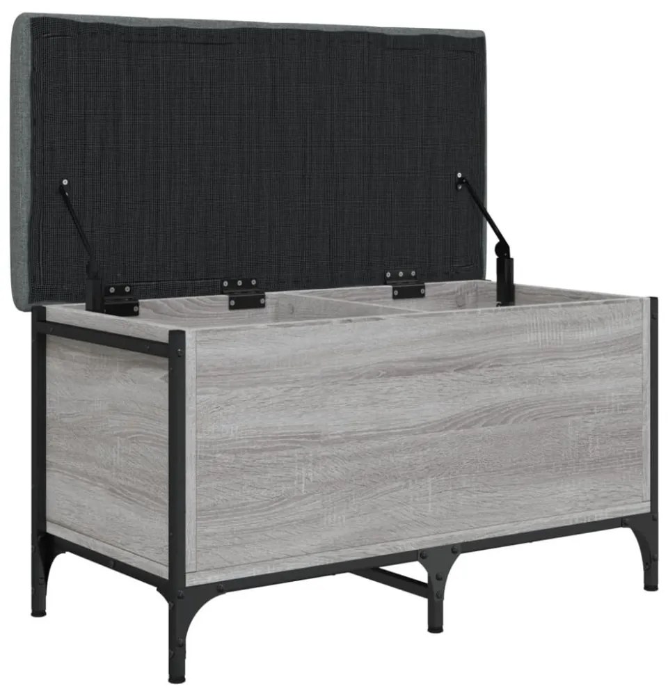 szürke sonoma színű szerelt fa tárolópad 82 x 42 x 45 cm