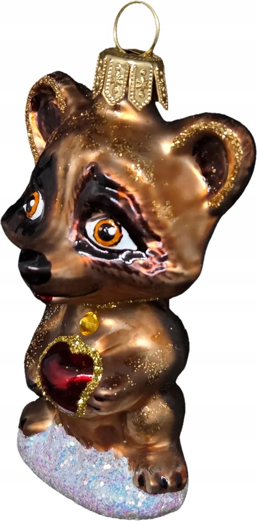 Piros szív mosómedve kollekció Kézzel festett gömb