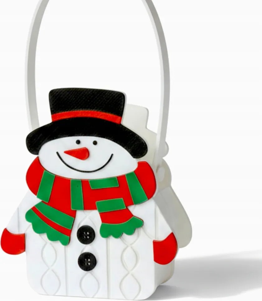 Mikulás hóember tartó fogantyúval cukorka ajándék név