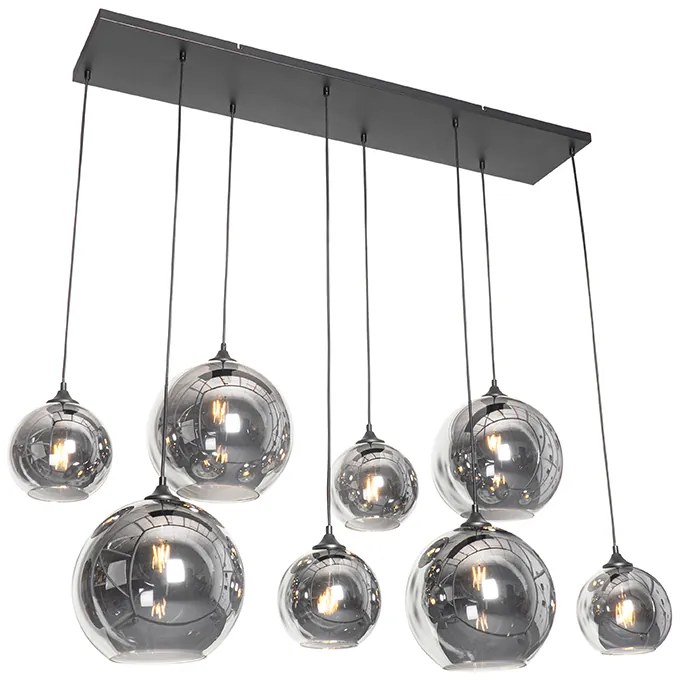 Art Deco lógólámpa fekete füstüveggel 8-lámpás - Sandra