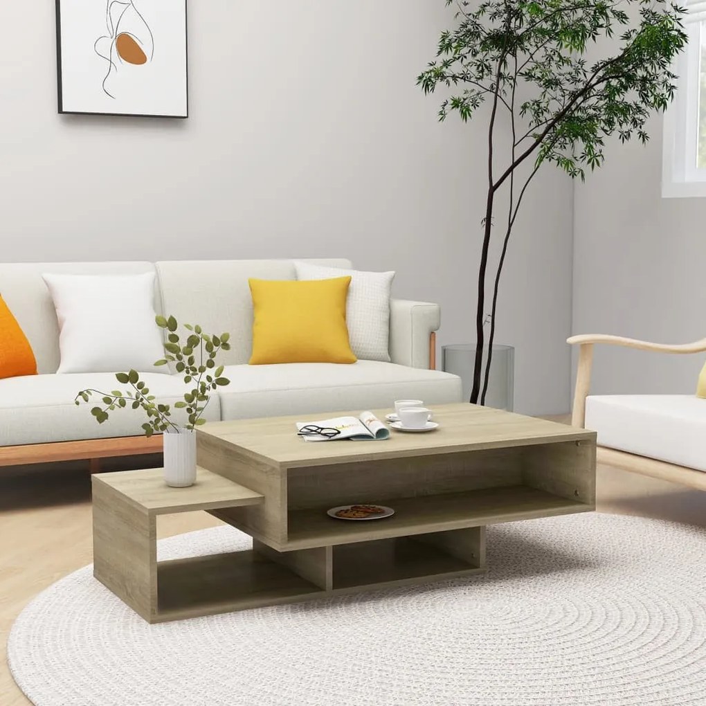 Sonoma tölgy színű szerelt fa dohányzóasztal 105 x 55 x 32 cm