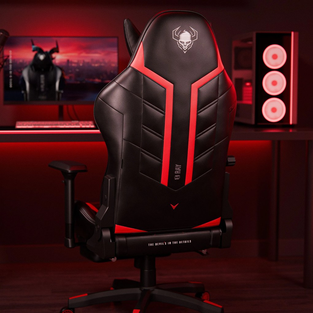 Gamer szék műbőr King Size, fekete-piros: Diablo X-Ray 2.0
