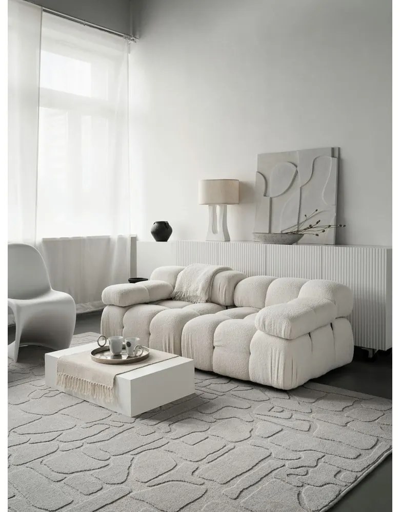 Világosszürke gyapjú szőnyeg 160x230 cm Morphic Dunes – Agnella