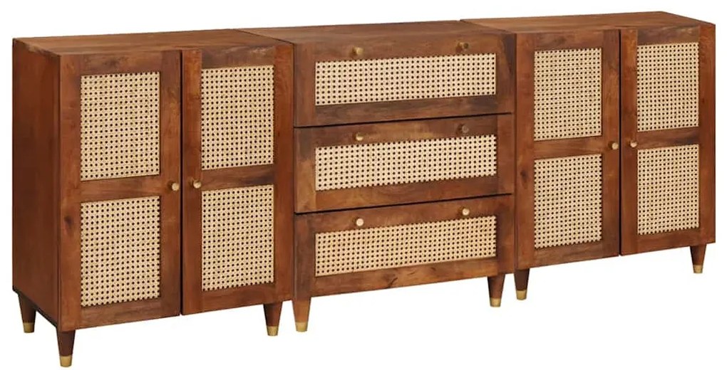 Szófa összeállítás 3 pcs Barna 180 x 33 x 75 cm Tömör mangófa