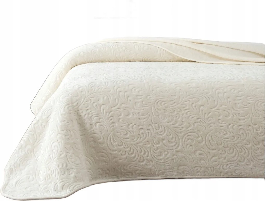 Nagy Krémszínű Takaró Dekoratív Mintával Puha És Meleg 220 x 240 Opa