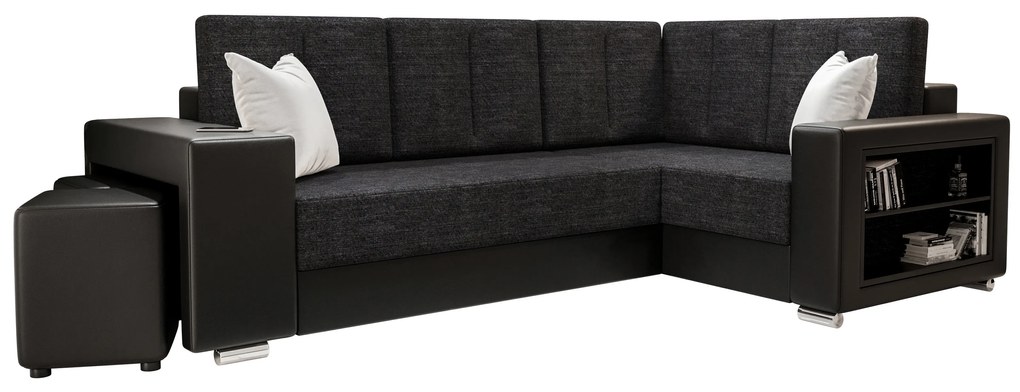Sarok ülőgarnitúra Lush (fekete) (J). 1062061