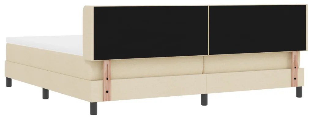 Boxspring Ágy Matrac Kígyóban Krém 200x200 cm Szövet