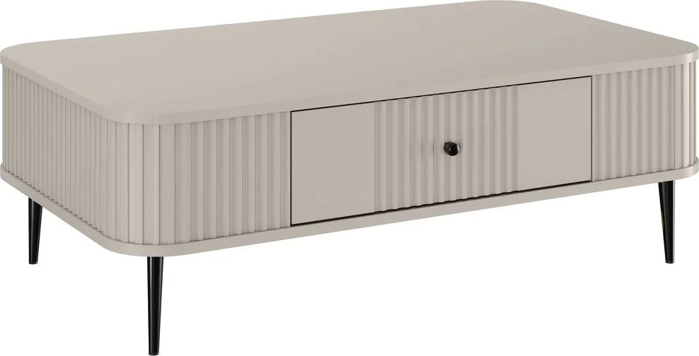 Vesper dohányzóasztal 103x60 cm fiókkal - kasmír / fekete lábak