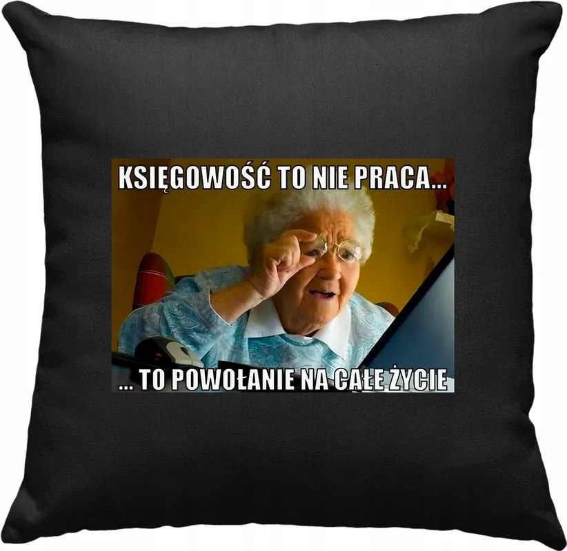 Könyvelő párna Könyvelés Mém Fekete