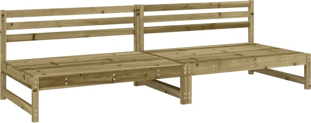 vidaXL 2 db kerti tömör impregnált fenyőfa középső kanapé 120 x 80 cm