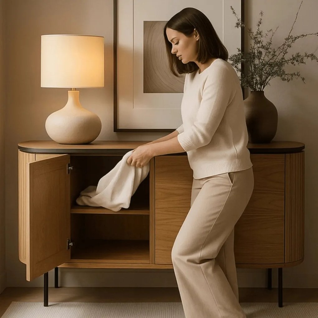 Komoda BECK 160 cm Trzydrzwiowa Dąb