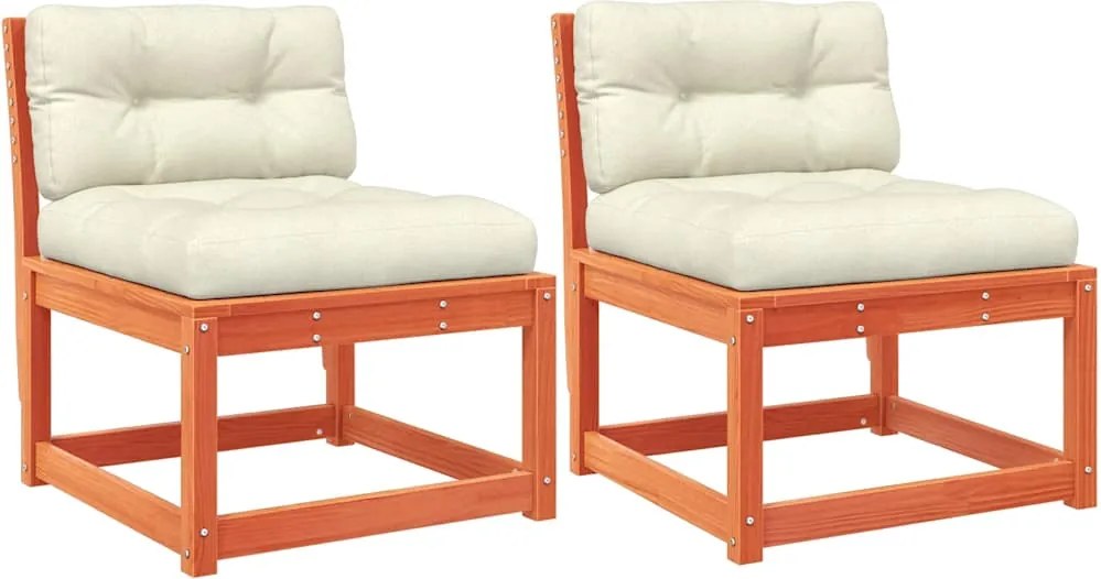 vidaXL 2 db viaszbarna tömör fenyőfa kerti kanapé párnával