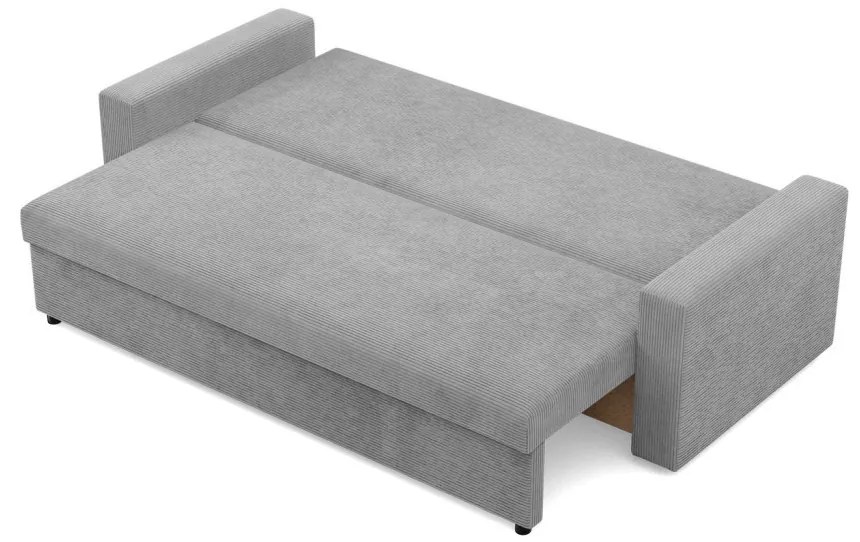 Zeus kanapéágy, kordbársony, bonell töltet, egyenes kartámasz, szürke