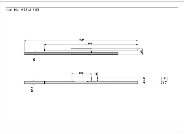 Globo 67342-24D - LED Mennyezeti lámpa KIRINA LED/24W/230V 3000K fekete
