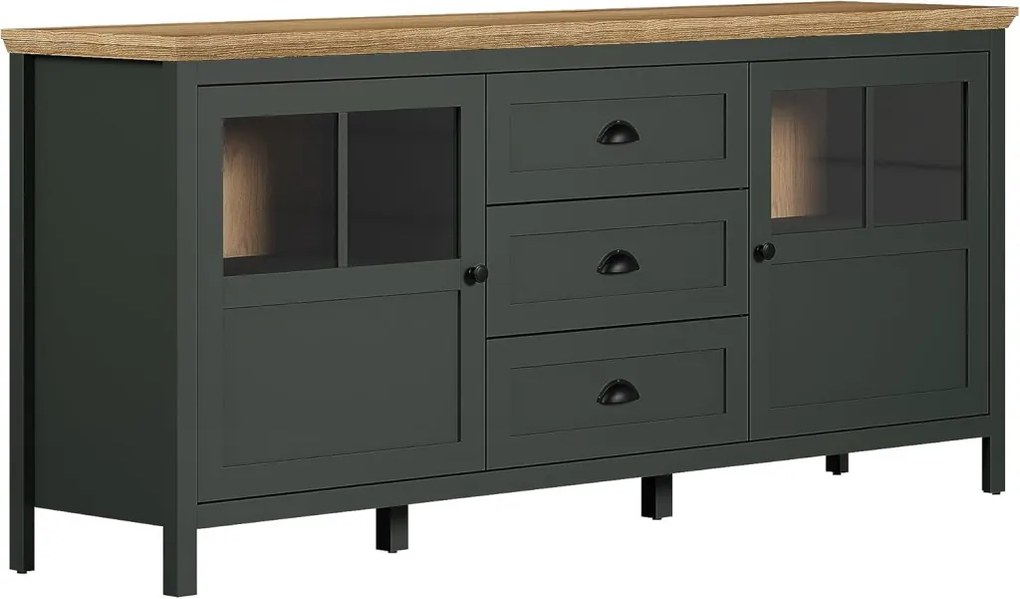 Stanton ablakos szekrény sötétzöld