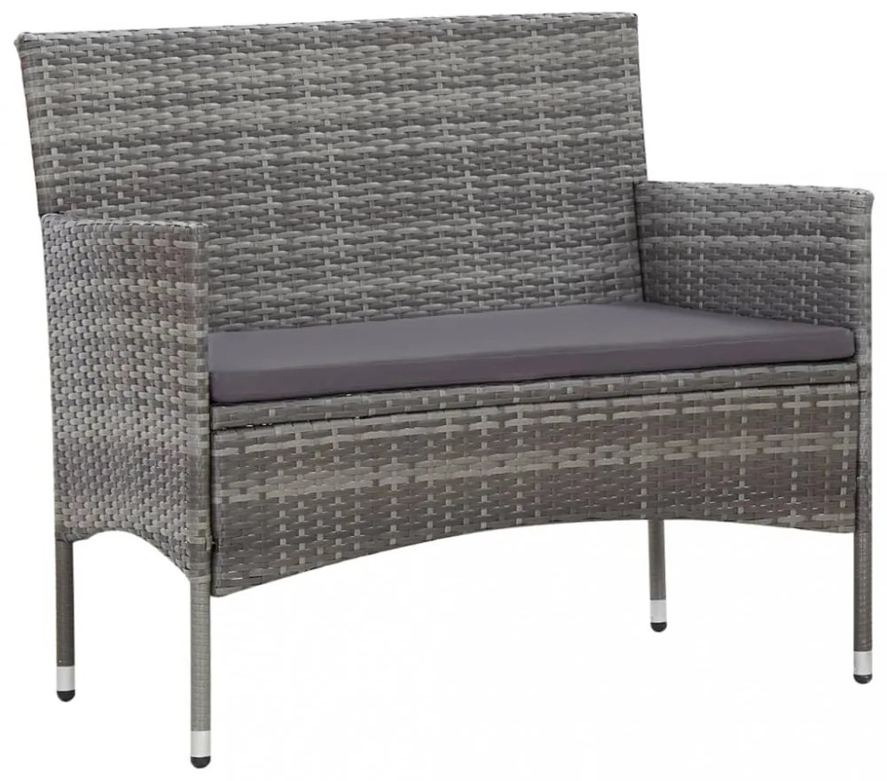 vidaXL 5 részes szürke polyrattan kerti ülőgarnitúra párnákkal