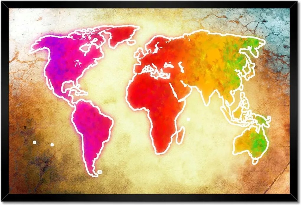 Poszterek keretben 60x40 Világtérkép