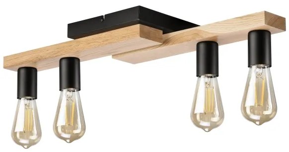 Felületre szerelhető csillár MATTE 4xE27/15W/230V fekete/tölgy