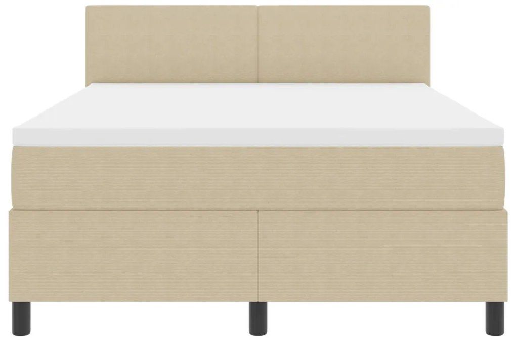 Boxspring Ágy matraccal és LED világítással Zöld Szürke 140x200 cm Bársony Szövet