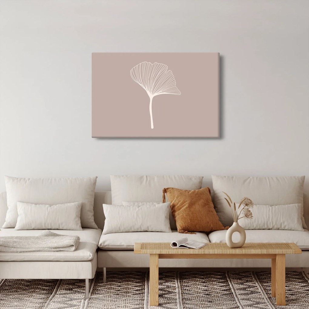 Kép - Bézs színű levelek N⁰5 (90x60 cm)